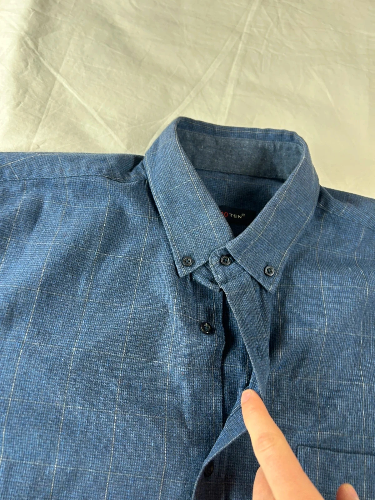 Blauw marine effen overhemd Cap 10 ten – photo 7